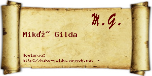 Mikó Gilda névjegykártya
